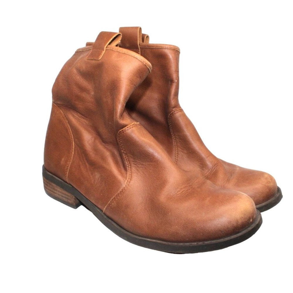 Sole Society Natasha Sz 9.5M Distressed Brown Leather Ankle Pull On Boot Bootie - Picture 4 of 16